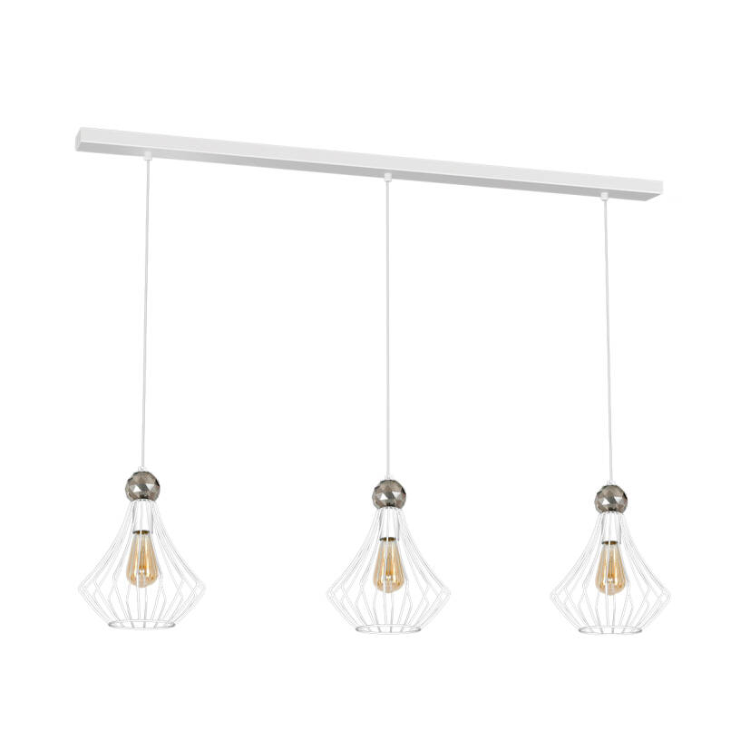 Milagro JEWEL WHITE MLP4200 lampa wisząca biały 3xE27 90cm