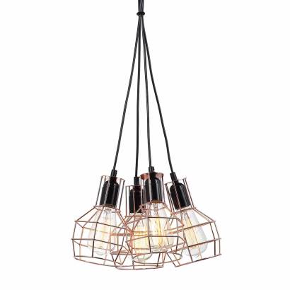 Italux lampa wisząca Perifo MDM-2272/4 BK+COP miedziana 34cm