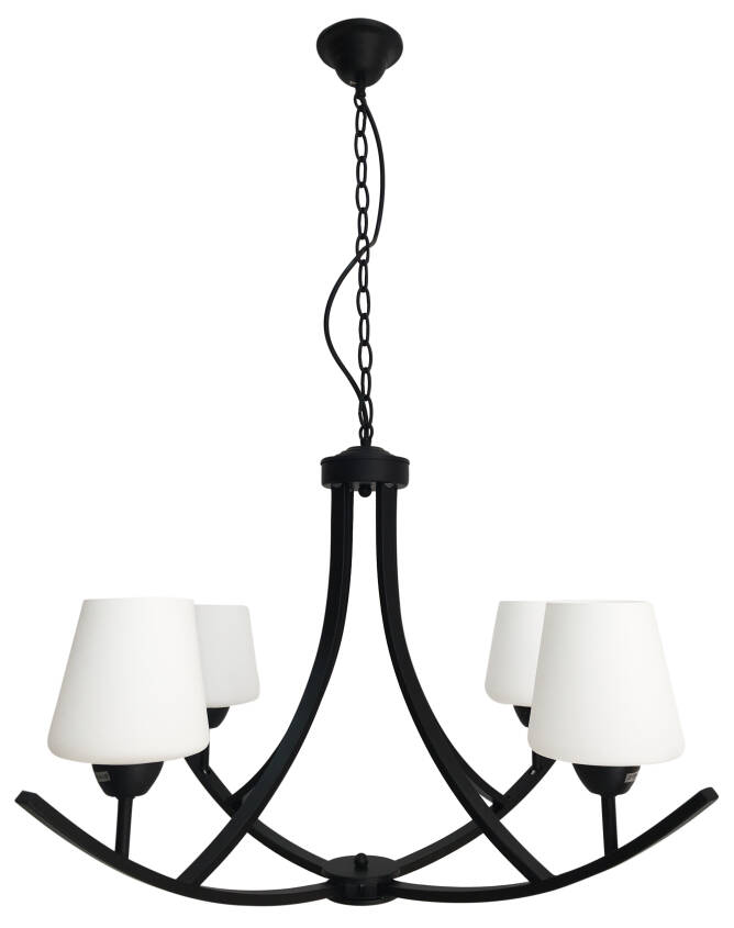 Candellux LONDYN 34-38838 lampa wisząca metal białe klosze 4X60W E27 78 cm