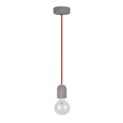 Spot Light 9776136 Amory lampa wisząca beton szary /czerwony 1xE27 60W 6cm