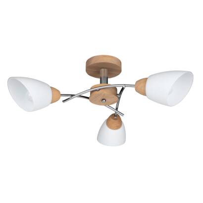 Spot Light 8141374 Viletta Wood plafon lampa sufitowa drewno dąb olejowany/ metal chrom 3xE27 70cm