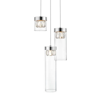 Zuma Line P0389-03D-F4AC GEM lampa wisząca chrom srebrny 3xG9 28W 31cm