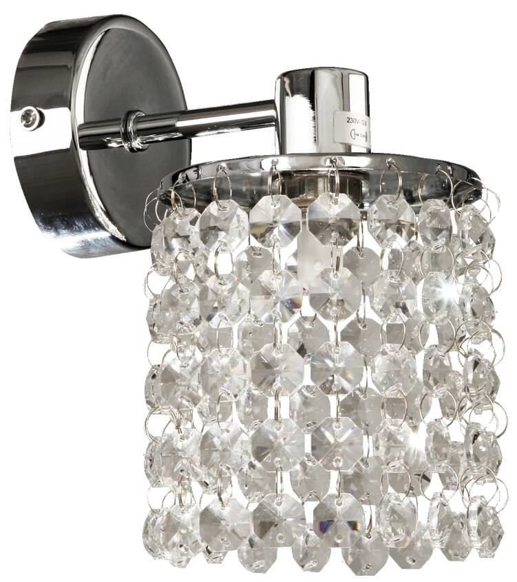 Candellux ROYAL 21-08421 kinkiet lampa ścienna chrom kryształki 1X40W G9