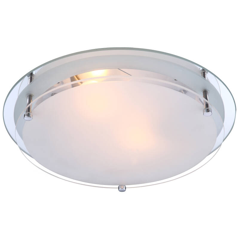 Globo plafon lampa sufitowa Indi 48167-2 chrom matowe szkło 31,5cm