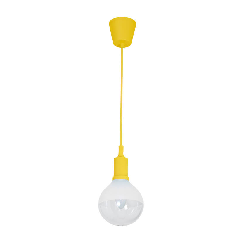 Milagro BUBBLE YELLOW ML463 lampa wisząca żółty klosz szklany zawiesie rozeta plastikowe 5W E14 LED 12cm