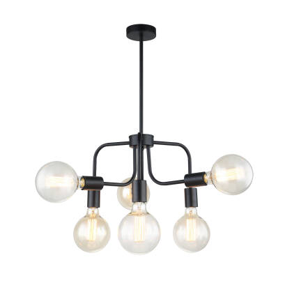 Italux Kristy MDM-3678/6 BK lampa wisząca czarna E27 6x60W IP20 42cm