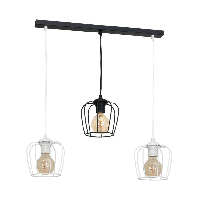 Milagro VINTAGE MLP132 lampa wisząca czarno biała 180W 3xE27 60cm