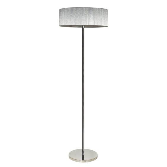 Candellux SOLO 51-27903  lampa podłogowa srebrna sznurkowy abażur chrom 3X40W E14 29 cm