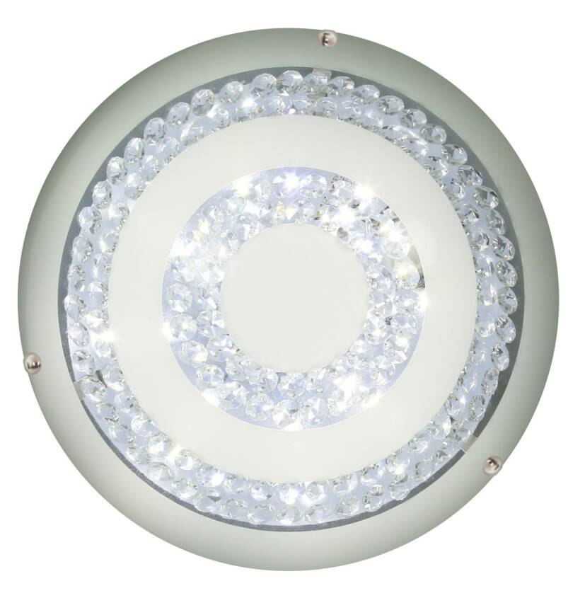 Candellux MONZA 14-75246 plafon lampa sufitowa klosz ze szkła giętego kryształki 1X16W LED 4000K 40 cm