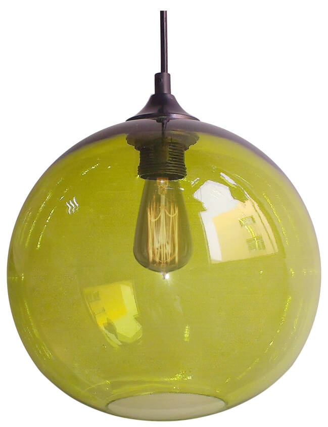 Candellux EDISON 31-29546 lampa wisząca zielona szklany klosz 1X60W E27 25cm