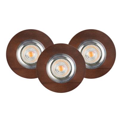 Spot Light 2511376 Vitar Wood Round oprawy do wbudowania zestaw 3 szt. 3x5W GU10 LED Orzech 10cm