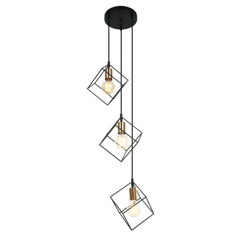 Italux Morestel MDM-4244/3 BK+BRO lampa wisząca nowoczesna 37cm