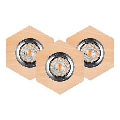 Spot Light 2518360 Vitar Wood oprawy do wbudowania zestaw 3 szt. 3x5W GU10 LED Brzoza/Chrom 11cm