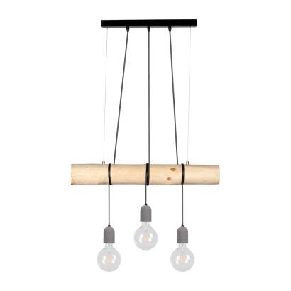 Spot Light 68499304 Trabo Concrete lampa wisząca industrialna czarny sosna naturalna beton 3xE27 60W 70cm