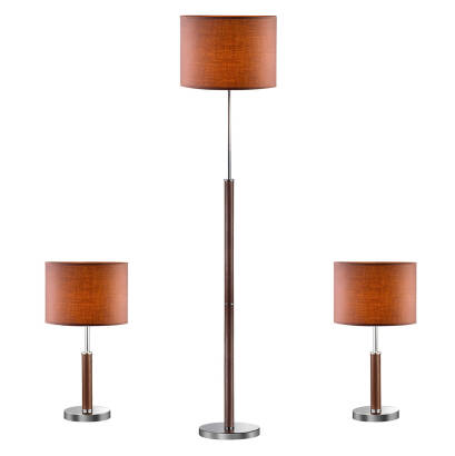 Italux lampa podłogowa + dwie stołowe Barnett 97031-3BR KOMPLET brązowe