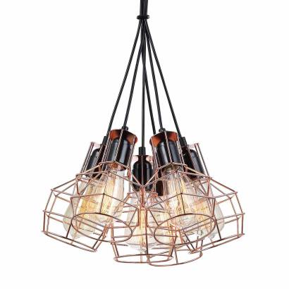 Italux lampa wisząca Perifo MDM-2272/6 BK+COP miedziana 40cm