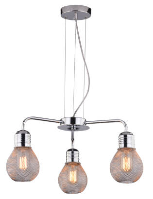 Candellux GLIVA 33-58539 lampa wisząca chrom siatka 3X60W E27 46cm