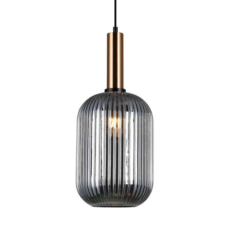 Italux Antiola PND-5588-1L-BRO+SG lampa wisząca nowoczesna mosiężny E27 20cm