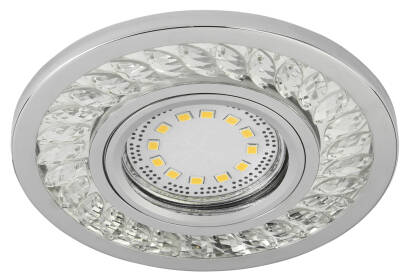 Candellux SK-92 CH/TR 2268705 oprawa do wbudowania stropowa kryształki bezbarwneGU10 50W+LED SMD 3W 230V CHROM  oczko sufitowe lampa sufitowa 10 cm