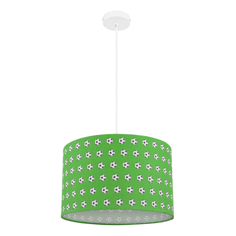 Globo LEMMI 54009H lampa wisząca biało-zielona piłka nożna 1xE27 60W 25cm