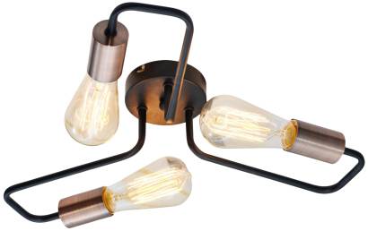 Candellux HERPE 33-66916 plafon lampa sufitowa czarna 3X60W E27 48cm