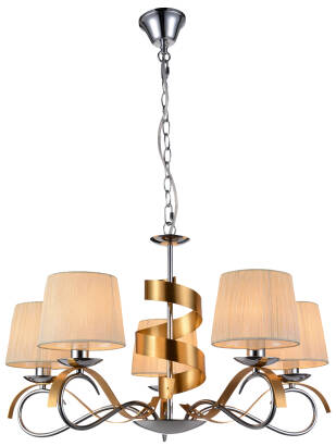 Candellux DENIS 35-23445 lampa wisząca chrom złoty 5X40W E14 68cm