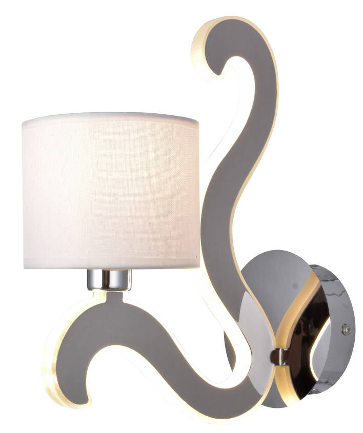 Candellux AMBROSIA 1 21-33864 kinkiet lampa ścienna abażur chrom 1X40W E14 + 6W LED 26cm