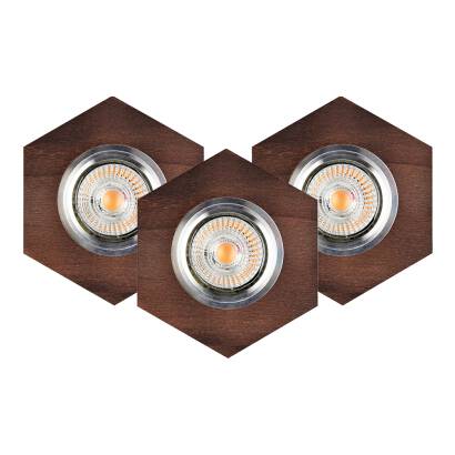 Spot Light 2518376 Vitar Wood oprawy do wbudowania zestaw 3 szt. 3x5W GU10 LED Orzech/Chrom 11cm