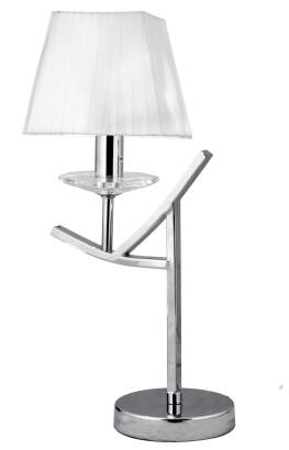 Candellux VALENCIA 41-84609 lampa stołowa chrom abażur 1X40W E14 28cm