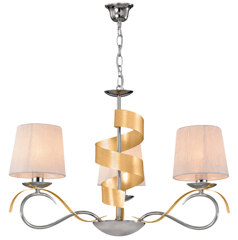 Candellux DENIS 33-23421 lampa wisząca abażur chrom złoty 3X40W E14 68cm