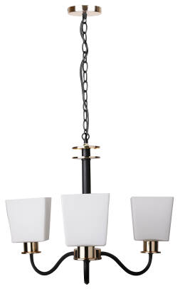 Candellux SCHUBERT 33-74232 lampa wisząca czarno złoty szklany klosz 3X40W E27 53 cm