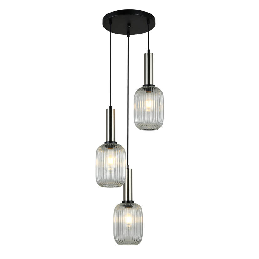 Italux Antiola PND-5588-3AM-SC+CL lampa wisząca IP20 E27 3x40W 40cm