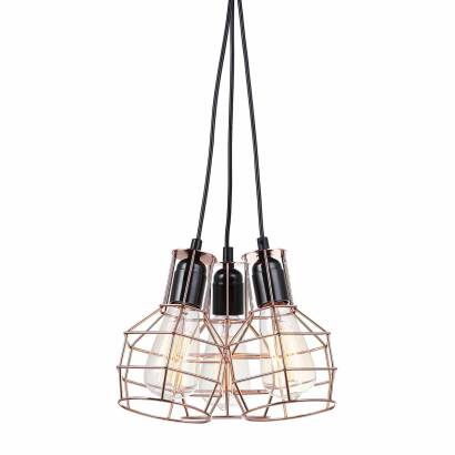 Italux lampa wisząca Perifo MDM-2272/3 BK+COP miedziana 25cm