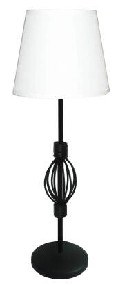 Candellux ROSETTE 1 41-96978 lampa stołowa abażur tkanina biała + rozeta dekoracyjna 1X40W E14 18 cm