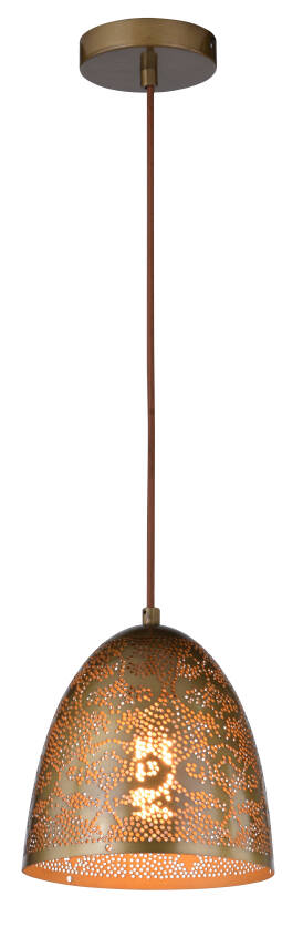 Candellux SFINKS 31-43306 lampa wisząca stożek 1X60W E27 metalowy klosz i ażurowy dekor patyna 20 cm