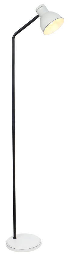 Candellux ZUMBA 51-72092 lampa podłogowa biało czarna klosz metal 1X40W E27 15 cm