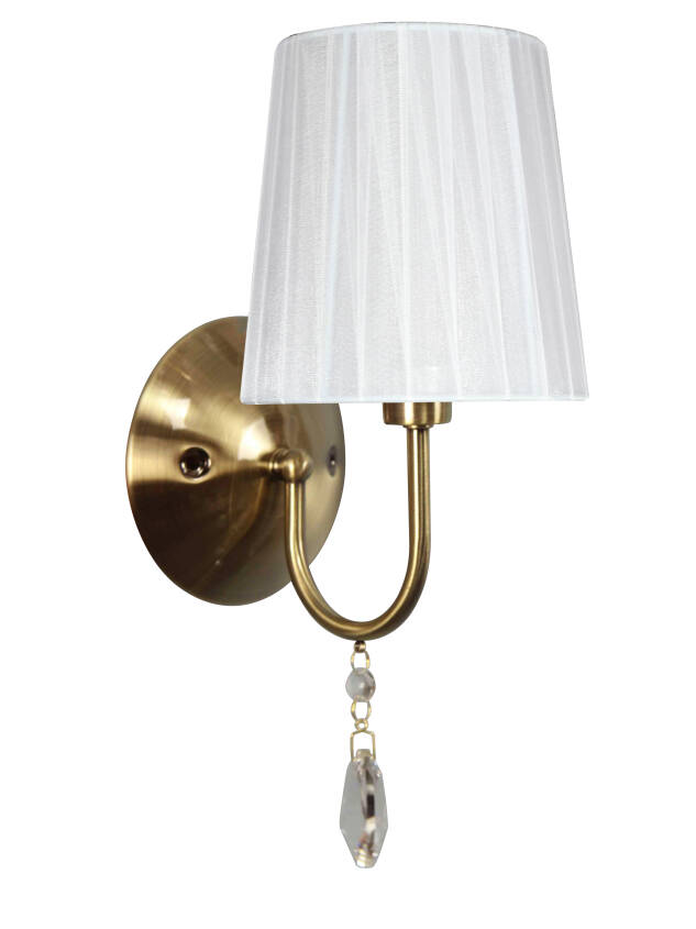 Candellux SORENTO 21-38081 kinkiet lampa ścienna patyna abażur biały 1X40W E14 14cm