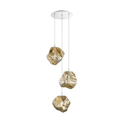 Zuma Line P0488-03A-B5HF ROCK lampa wisząca złoty 3xE27 40W 60cm