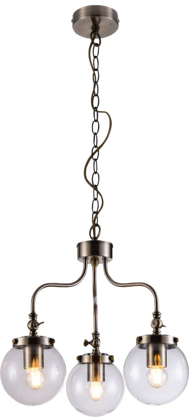 Candellux BALLET lampa wisząca patynowy szklany klosz 3X40W E27 45cm