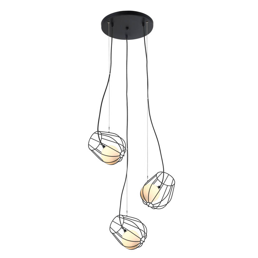 Italux lampa wisząca Melisa MDM-3942/3 BK czarna druciana 53cm 