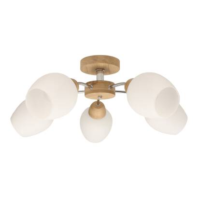 Spot Light 8320574 Parma Wood plafon lampa sufitowa dąb olejowany 5xE27 60W IP20 62cm