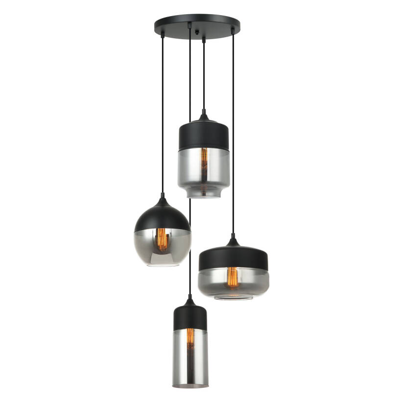 Italux Molina MDM-4364/4 BK+SG lampa wisząca nowoczesna czarna 47,5cm