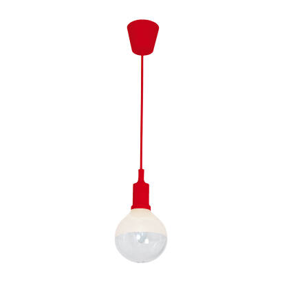 Milagro BUBBLE RED ML462 lampa wisząca czerwony klosz szklany zawiesie rozeta plastikowe 5W E14 LED 12cm