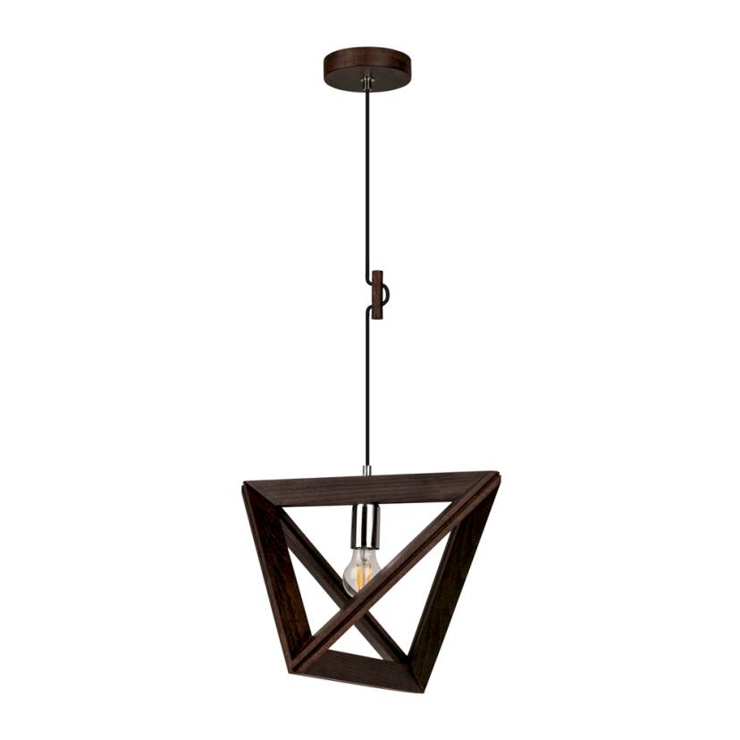 Spot Light 1271976 Trigonon lampa wisząca geometryczna drewno orzech 1xE27 60W 42cm