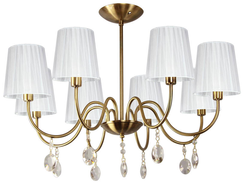 Candellux SORENTO 38-38159 lampa wisząca patyna abażur biały 8X40W E14 68cm