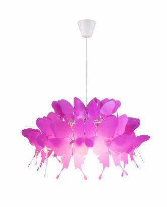 Light Prestige Farfalla 1 LP-3439/1P dark pink lampa wisząca motyle 60W E27 50cm