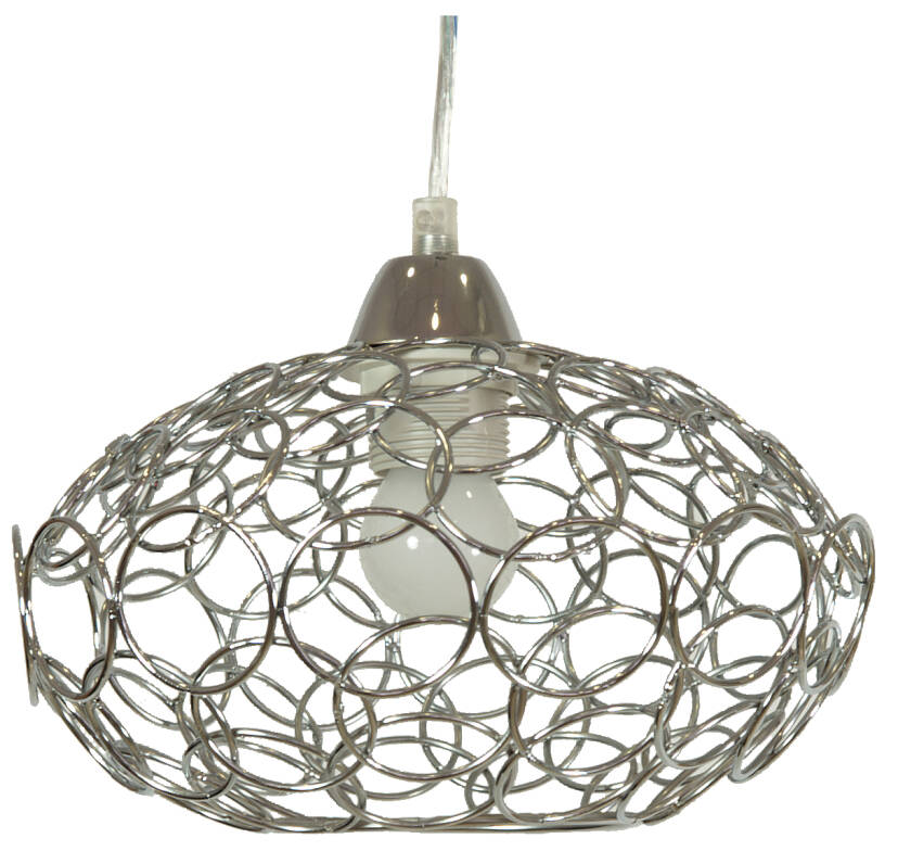 Candellux PINIA 31-13408 lampa wisząca chrom metalowy klosz 1X60W E27 25cm