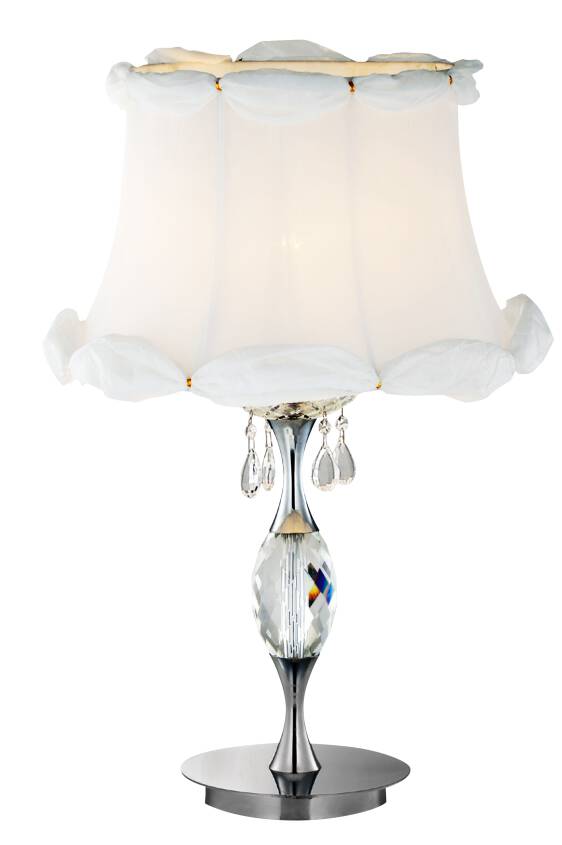 Candellux SAFONA 41-13347 lampa stołowa abażur biały ozdobne szkło 1X60W E27 40cm