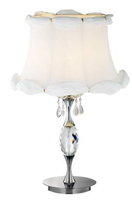 Candellux SAFONA 41-13347 lampa stołowa abażur biały ozdobne szkło 1X60W E27 40cm