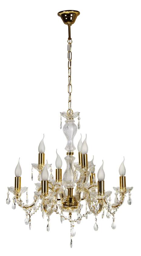 Candellux MARIA TERESA 39-95841 żyrandol złoty kryształy 9X40W E14 62cm